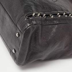 Pre Owned Chanel Black Leather Modern Chain North/South Tote
