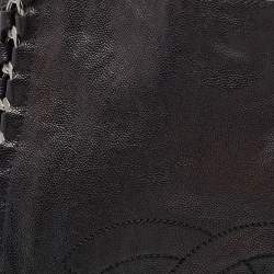 Pre Owned Chanel Black Leather Modern Chain North/South Tote