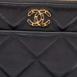 Pre Owned Chanel Black Leather 19 O Case Clutch