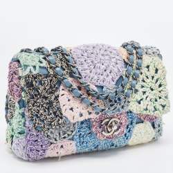 Pre Owned Chanel Multicolor Leather and Crochet Paris Seoul Flap Bag