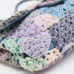 Pre Owned Chanel Multicolor Leather and Crochet Paris Seoul Flap Bag