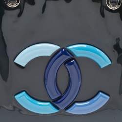 Pre Owned Chanel Teal Patent Leather XL Lipstick Tote