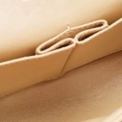 Pre Owned Chanel Beige Quilted Leather Small Classic Double Flap Bag