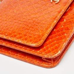 Chanel Orange Python Wallet on Chain