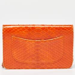 Chanel Orange Python Wallet on Chain