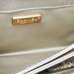 Pre Owned Chanel Metallic Multicolor Python Flap CC Logo Top Handle Bag