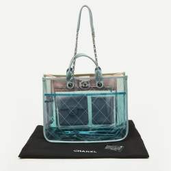 Pre Owned Chanel Multicolor Quilted PVC and Leather Medium Coco Splash Shopping Tote