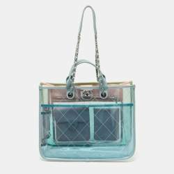 Pre Owned Chanel Multicolor Quilted PVC and Leather Medium Coco Splash Shopping Tote
