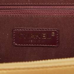 Pre Owned Chanel Gold Quilted Leather Small Coco Boy Camera Crossbody Bag