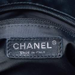 Pre Owned Chanel Black Quilted Vinyl and Canvas Petite Paris Biarritz Bag