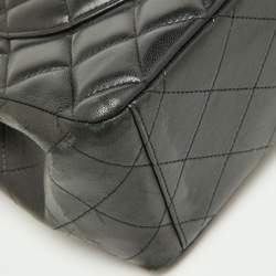 Chanel Black Quilted Leather Maxi Classic Double Flap Bag