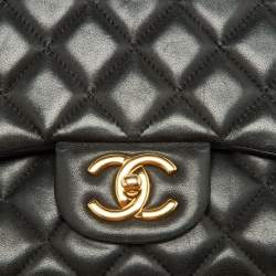 Chanel Black Quilted Leather Maxi Classic Double Flap Bag