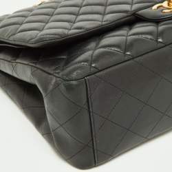 Chanel Black Quilted Leather Maxi Classic Double Flap Bag