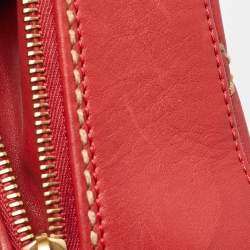 Pre Owned Chanel Red Quilted Leather Surpique Bowler Bag