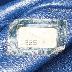 Pre Owned Chanel Blue Quilted Lambskin Leather Jumbo Classic Single Flap Bag