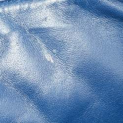 Pre Owned Chanel Blue Quilted Lambskin Leather Jumbo Classic Single Flap Bag