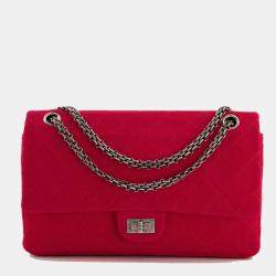 Chanel Red Medium Reissue 2.55 Double Flap Bag in Quilted Fabric with Ruthenium Hardware RRP - Â£8,530