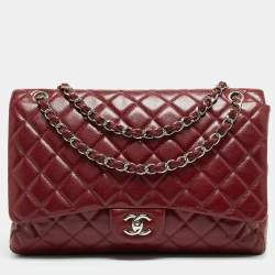 Chanel Burgundy Quilted Calfskin Leather Cosmopolite Large