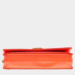 Pre Owned Chanel Red Patent Boy Wallet on Chain