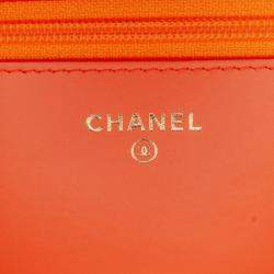 Pre Owned Chanel Red Patent Boy Wallet on Chain