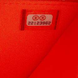 Pre Owned Chanel Red Patent Boy Wallet on Chain