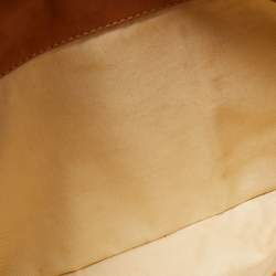 Pre Owned Chanel Tan Leather Triple Compartment Chain Shoulder Bag