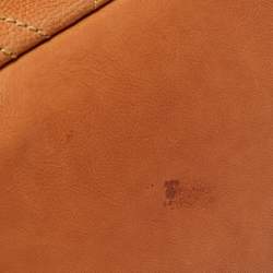 Pre Owned Chanel Tan Leather Triple Compartment Chain Shoulder Bag