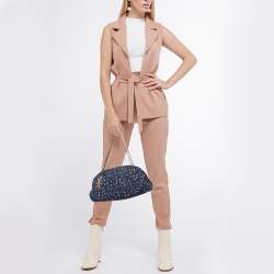 Pre Owned Chanel Blue Tweed Just Mademoiselle Bowler Bag