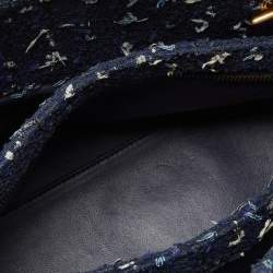 Pre Owned Chanel Blue Tweed Just Mademoiselle Bowler Bag