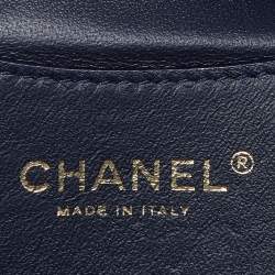 Pre Owned Chanel Blue Tweed Just Mademoiselle Bowler Bag