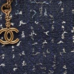 Pre Owned Chanel Blue Tweed Just Mademoiselle Bowler Bag