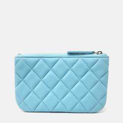 Chanel Blue Caviar Quilted Small Pouch 