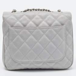 Pre Owned Chanel Grey Caviar Leather Medium Urban Companion Flap Bag