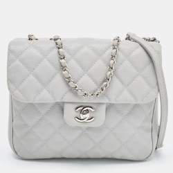 Pre Owned Chanel Grey Caviar Leather Medium Urban Companion Flap Bag