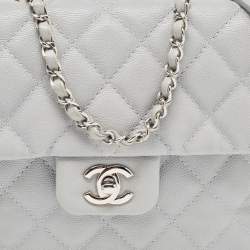Pre Owned Chanel Grey Caviar Leather Medium Urban Companion Flap Bag
