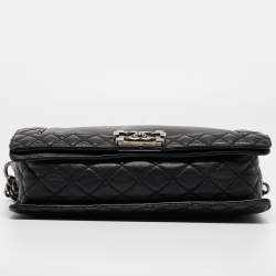 Pre Owned Chanel Black Leather Medium Boy Reverso Bag