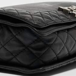 Pre Owned Chanel Black Leather Medium Boy Reverso Bag