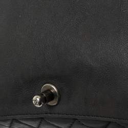 Pre Owned Chanel Black Leather Medium Boy Reverso Bag