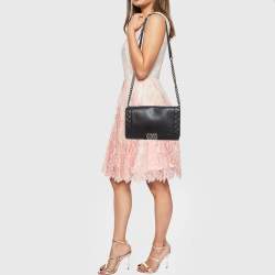 Pre Owned Chanel Black Leather Medium Boy Reverso Bag