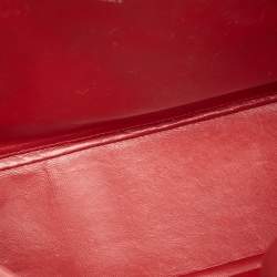 Pre Owned Chanel Red Quilted Caviar Leather Jumbo Classic Single Flap Bag