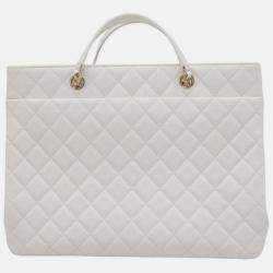 مملوكة مسبقًا Chanel White Leather CC Tote