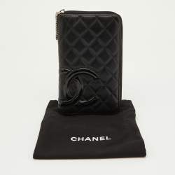 Pre Owned Chanel Black Quilted Leather Cambon Ligne Zippy Organizer Wallet