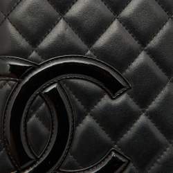 Pre Owned Chanel Black Quilted Leather Cambon Ligne Zippy Organizer Wallet