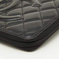 Pre Owned Chanel Black Quilted Leather Cambon Ligne Zippy Organizer Wallet