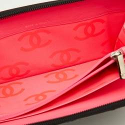 Pre Owned Chanel Black Quilted Leather Cambon Ligne Zippy Organizer Wallet