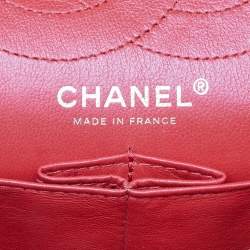 Pre Owned Chanel Red Puzzle Patent Leather Classic 226 Reissue 2.55 Flap Bag