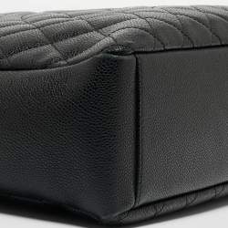 Pre Owned Chanel Black Caviar Quilted Leather CC Tote