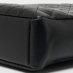 Pre Owned Chanel Black Caviar Quilted Leather CC Tote