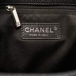 Pre Owned Chanel Black Caviar Quilted Leather CC Tote