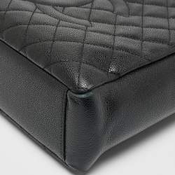Pre Owned Chanel Black Caviar Quilted Leather CC Tote
